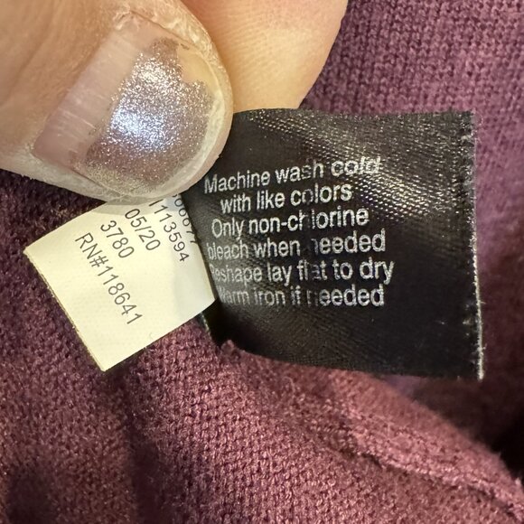 Lane Bryant 24/28 Burgundy V-Neck Long Sleeve Top EUC Basic Stretchy Workwear - Picture 5 of 5